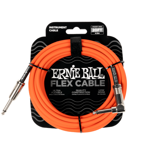 Ernie Ball Flex Instrument Cable Straight/Angle 20ft - Orange