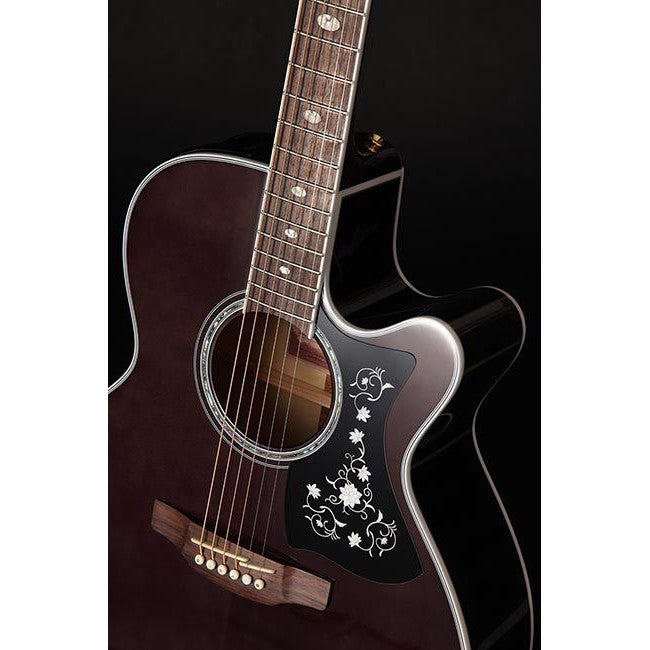 Takamine G70 Series NEX AC/EL Guitar in Transparent Black Gloss Finish GN75CE