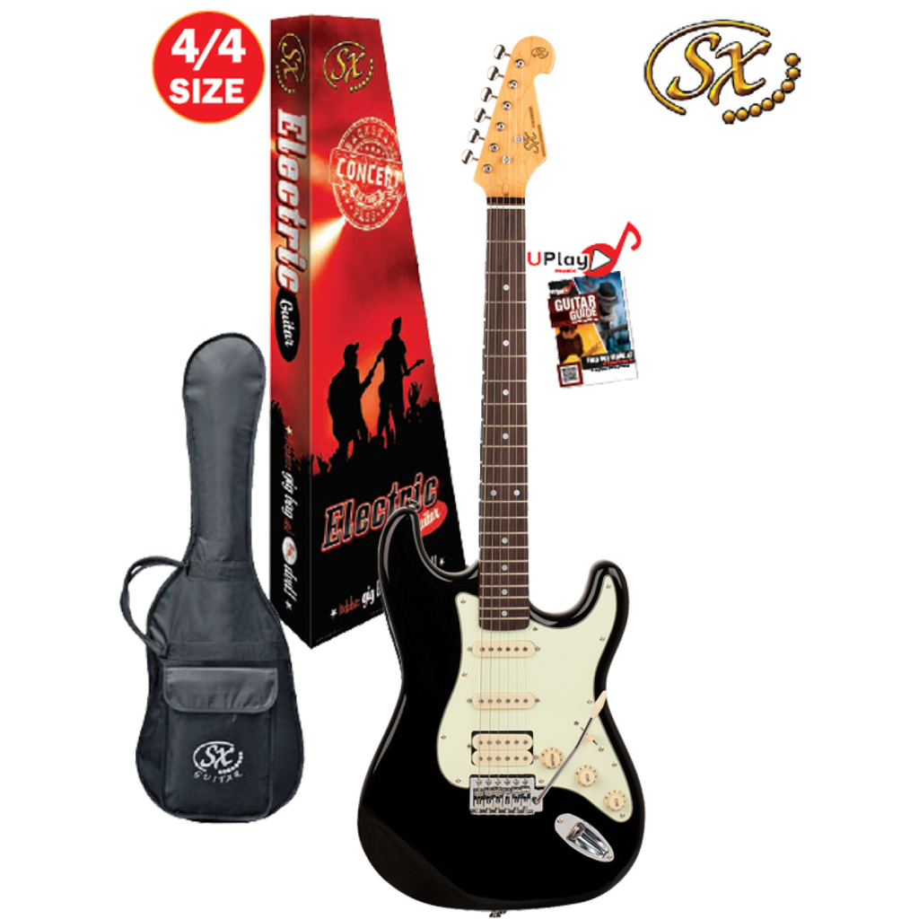 SX VES62HB HSS Electric Guitar Kit in Black