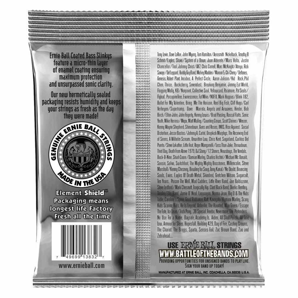 Ernie Ball Regular Slinky Coated Electric Bass Strings, 50-105 Gauge