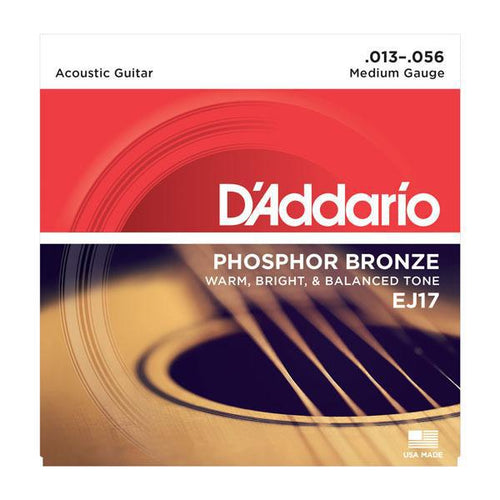 D'Addario EJ17 Phosphor Bronze Acoustic Guitar Strings 13-56, D'Addario, Haworth Music