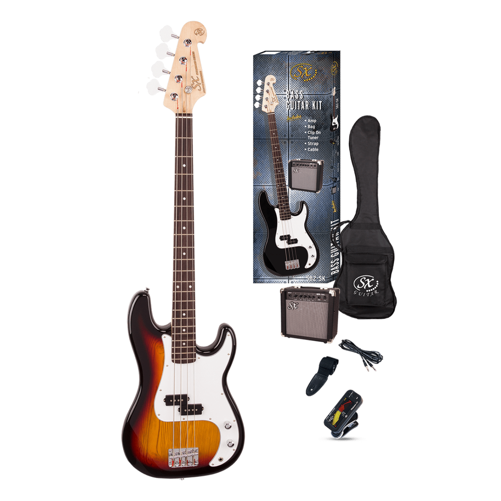 SX P Bass Kit Electric Bass Kit in Sunburst Haworth Guitars