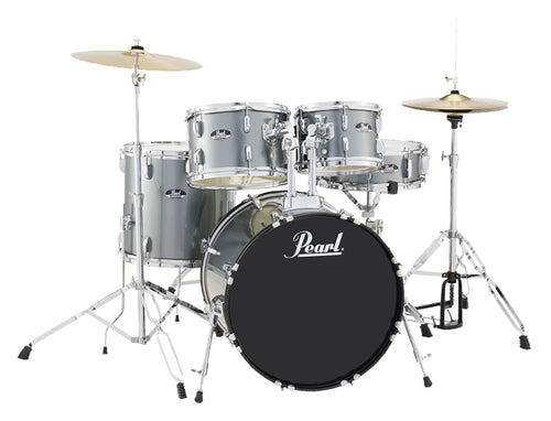 Pearl Roadshow RS505C 20 Inch 5-Pc Fusion Drum Kit Hardware & Cymbals in Charcoal Metallic
