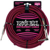 Ernie Ball P06398 Braided Straight to Straight Instrument Cable 25 foot in Red Black