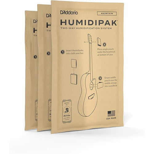 Planet Waves PW-HPRP-03 D'Addario Two Way Humidification System Replacement Packets, 3-pack, White Black Red Blue