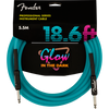 Fender Professional Glow in the Dark Cable, Blue, 18.6'