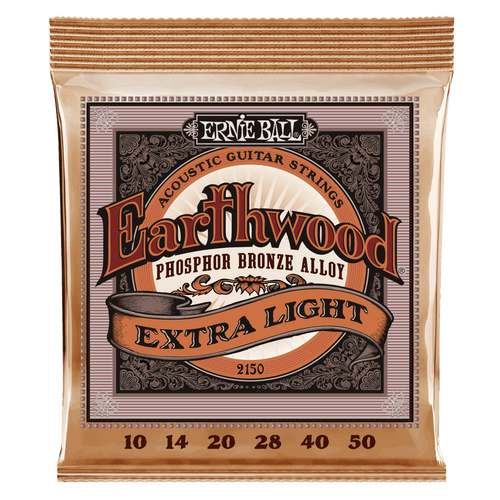 Ernie Ball Extra Light Earthwood Phosphor Bronze Acoustic Guitar Strings 10-50 Gauge