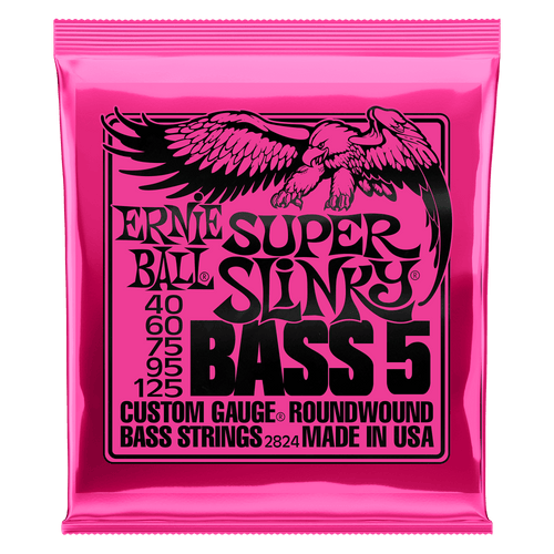 Ernie Ball Super Slinky Nickel Wound 5-String Bass Strings 40-125 Gauge