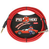 Pig Hog "Candy Apple Red" Instrument Cable, 10ft Right angle