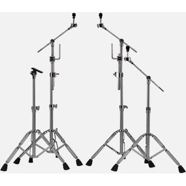 V-Drums stand and cable set with two DCS-30 cymbal/tom stands, one DBS-30 cymbal boom stand, one PDS-20 module/pad stand, and 11 TRS trigger cables. 