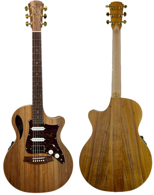 Cole Clark "True Hybrid HSS" Thinline All Blackwood Acoustic Electric Guitar CCTL2EC-BLBL-HSS