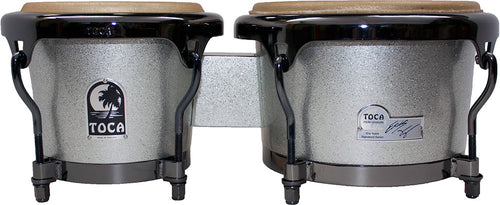 Toca Signature Series 7 & 9" Eric Velez Wooden Bongos in Gun Metal Glitter