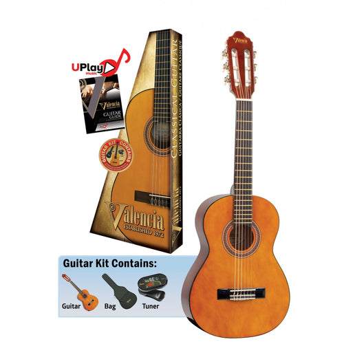 Valencia VC101K 1/4 Size Classical Guitar Package in Gloss Natural
