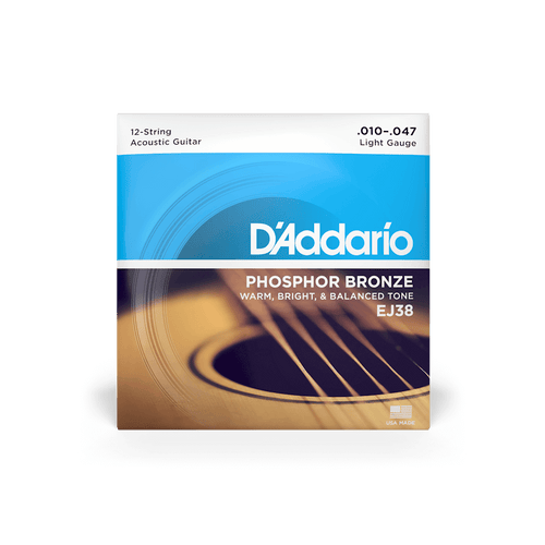 D'Addario EJ38 10-47 Light 12-String Acoustic Guitar Strings