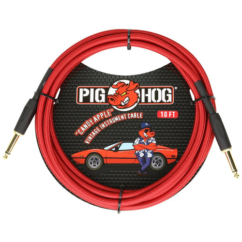 Pig Hog "Candy Apple Red" Instrument Cable, 10ft