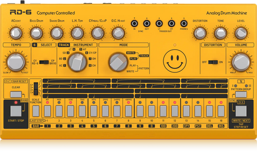 Behringer RD6-AM Analog Drum Machine - Yellow
