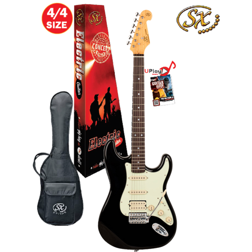 SX VES62HB HSS Electric Guitar Kit in Black