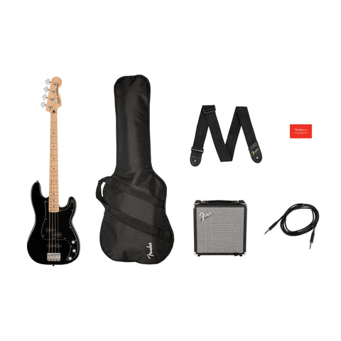 Squier Affinity Series Precision Bass Electric Guitar PJ Pack In Black
