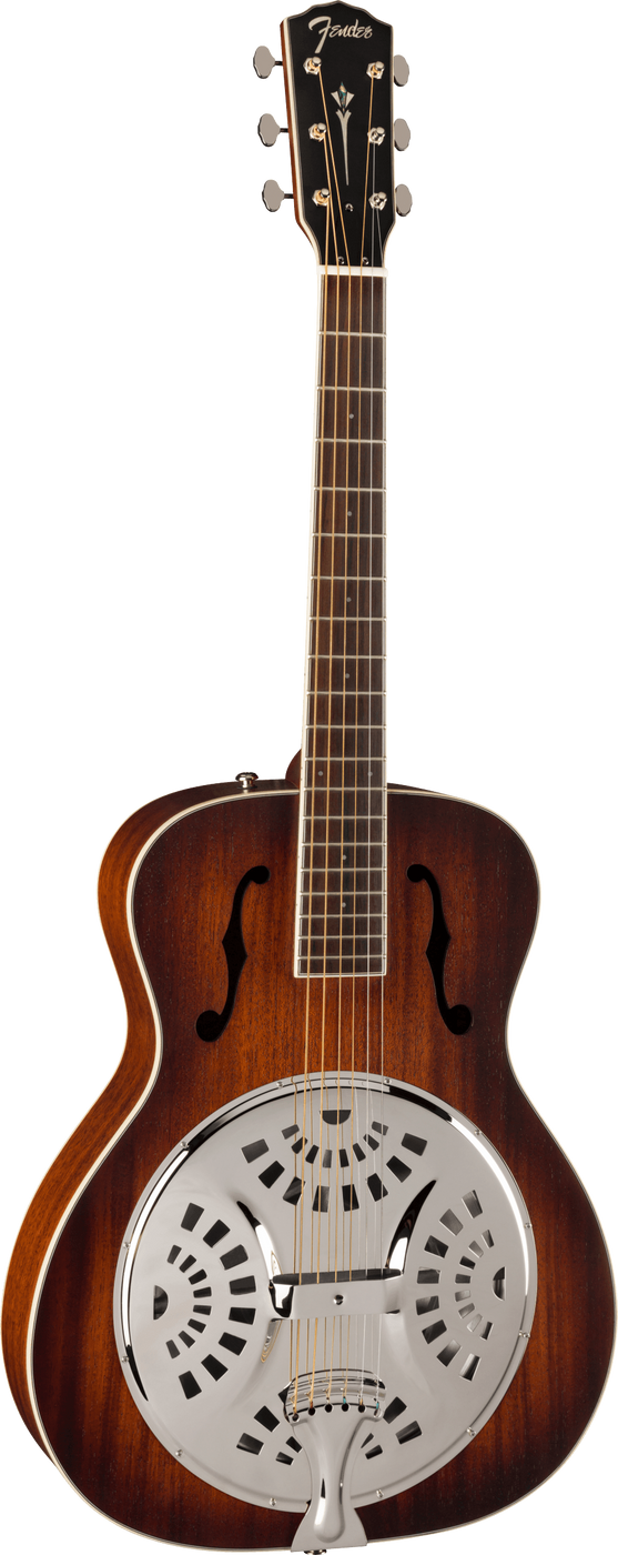 Fender PR180E Resonator Guitar in Aged Cognac Burst