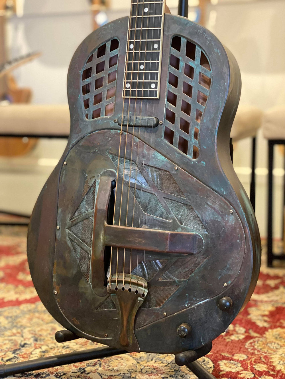 Bourbon Street Bell Brass Resonator Copper Rust