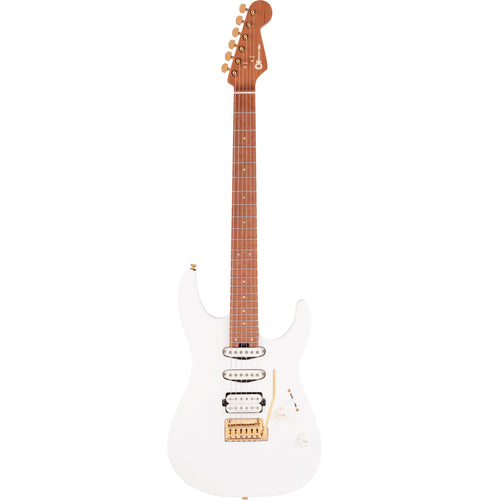 Charvel Pro-Mod DK24 HSS 2PT CM Caramelized Maple Fingerboard Electric Guitar in Snow White