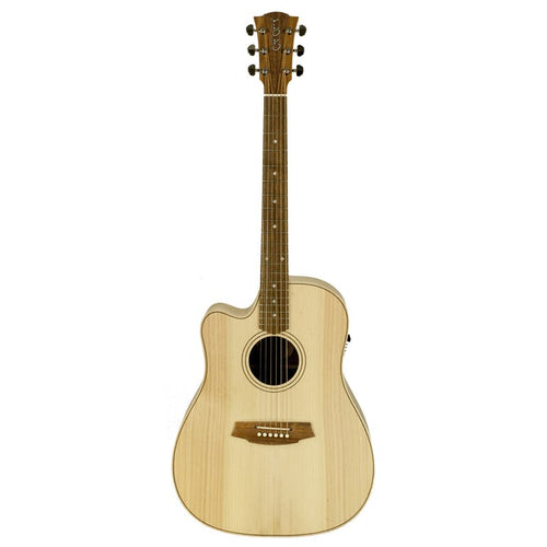 Cole Clark Fat Lady 2 Dreadnought Cutaway Left Handed Electro Acoustic With Bunya Top, Blackwood Back & Sides