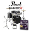 Pearl PDRS505B/C-31X Roadshow-X 20" Fusion Drum Kit Package in Jet Black