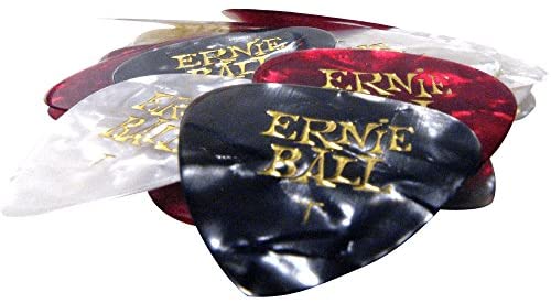 Ernie Ball Thin Assorted Color Pearloid Cellulose Picks, 24-Piece