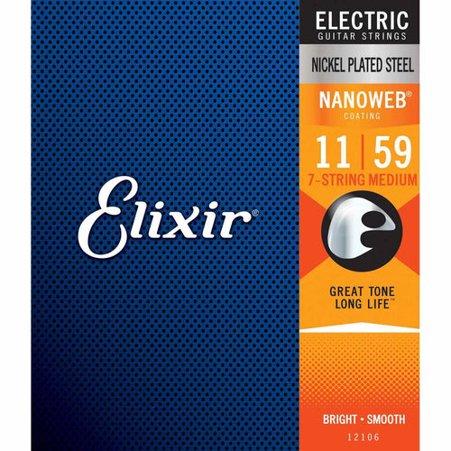 #12106: Elec Nanoweb 7 String Medium 11-59, Elixir, Haworth Music