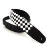 DSL Guitar Strap Leather 2.5" White 24 Rows of 15mm Pyramids, DSL Straps, Haworth Music
