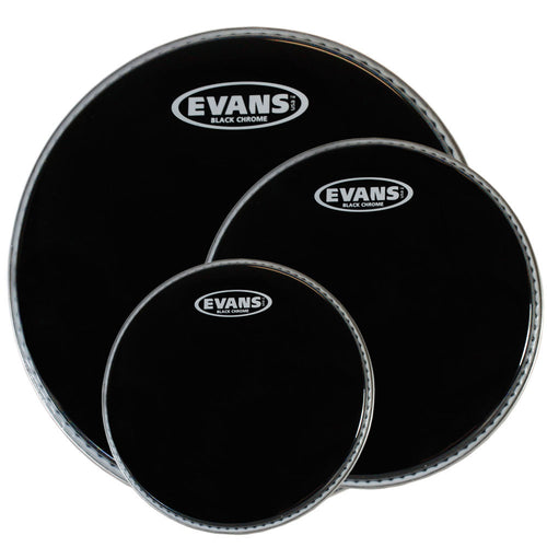 Evans Black Chrome Tompack, Standard (12 inch,  13 inch,  16 inch), Evans, Haworth Music
