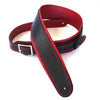DSL Guitar Strap Leather 2.5" Black top/red backing GEB25 Buckle, DSL Straps, Haworth Music