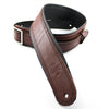 DSL Guitar Strap Leather 2.5" Maroon top/ black backing GEB25 Buckle, DSL Straps, Haworth Music