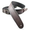 DSL Guitar Strap Leather 2.5" Brown top/black backing GEB25 Buckle, DSL Straps, Haworth Music