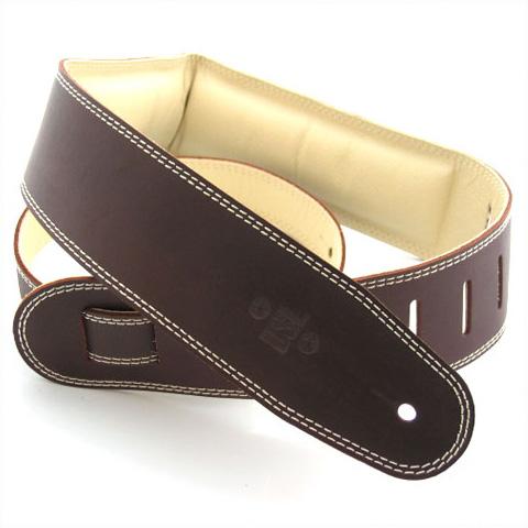 DSL Guitar Strap Leather 2.5" Brown/Beige GEG25 Saddle Brown, DSL Straps, Haworth Music