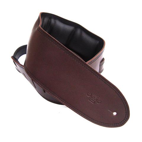 DSL Guitar Strap Leather 3.5" Brown/Black GEG35 Saddle Brown, DSL Straps, Haworth Music