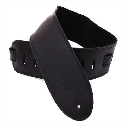 DSL Guitar Strap Leather 3.5" Black suede backing GES35, DSL Straps, Haworth Music