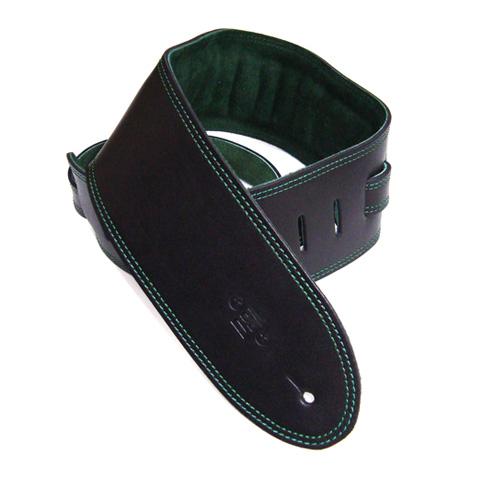 DSL Guitar Strap Leather 3.5" Green suede backing GES35, DSL Straps, Haworth Music