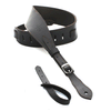 DSL Guitar Strap Leather 2.5" Black top/brown backing GET25 Buckle, DSL Straps, Haworth Music