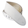 DSL Guitar Strap Leather 3.5" White Garment Leather backing GLG35, DSL Straps, Haworth Music