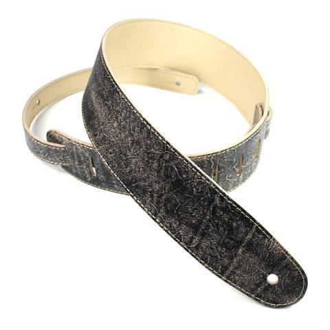 DSL Guitar Strap Leather 2.5" Hand Dyed Black HD, DSL Straps, Haworth Music