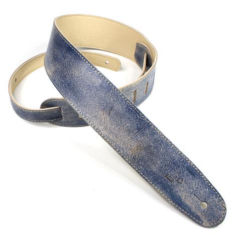 DSL Guitar Strap Leather 2.5" Hand Dyed Blue HD, DSL Straps, Haworth Music