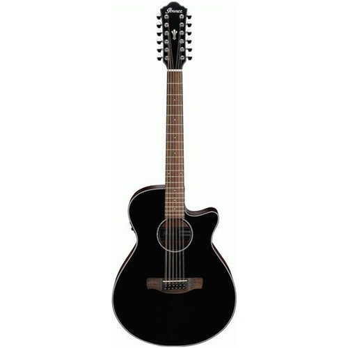 Ibanez AEG5012 12-String Acoustic Electric Guitar In Black High Gloss