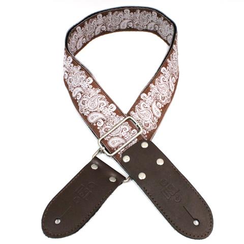 DSL Guitar Strap Jacquard Weave Pais Brown JAC20, DSL Straps, Haworth Music