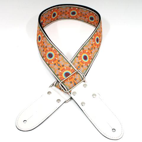 DSL Guitar Strap Jacquard Weave Sal Orange JAC20, DSL Straps, Haworth Music