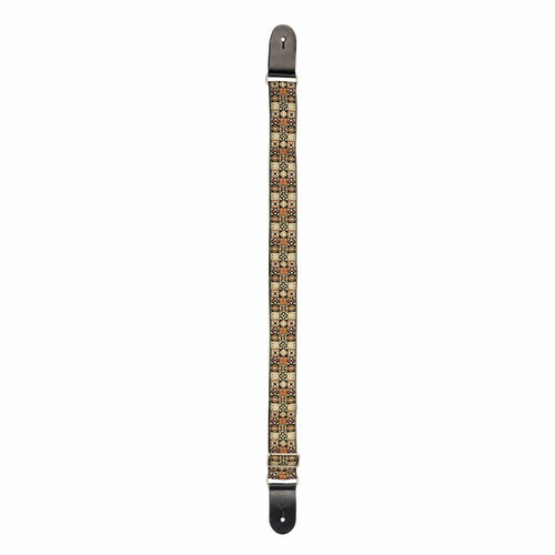 Xtr Woven poly cotton strap - brown pattern, Xtr, Haworth Music
