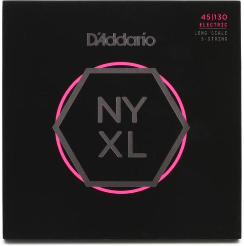 D'Addario NYXL45130 Nickel Wound Bass Guitar Strings 5-String Regular Light 45-130 Long Scale