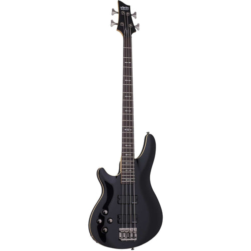Schecter Omen-4 LH Left-Handed Electric Bass Guitar in Gloss Black, Schecter, Haworth Music