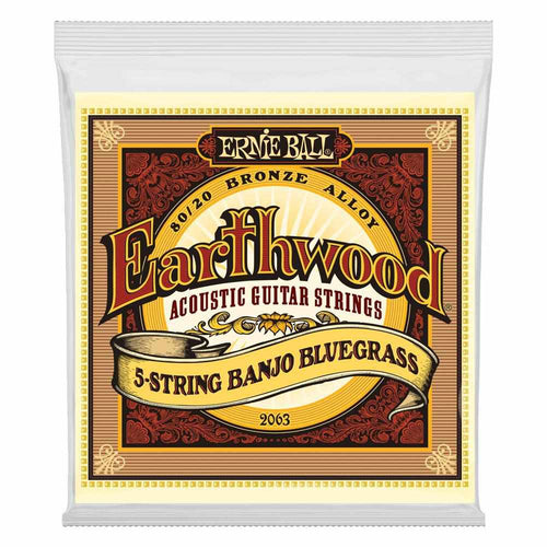 Ernie Ball Earthwood 5-String Banjo Bluegrass Loop End 80/20 Bronze Acoustic Guitar Strings