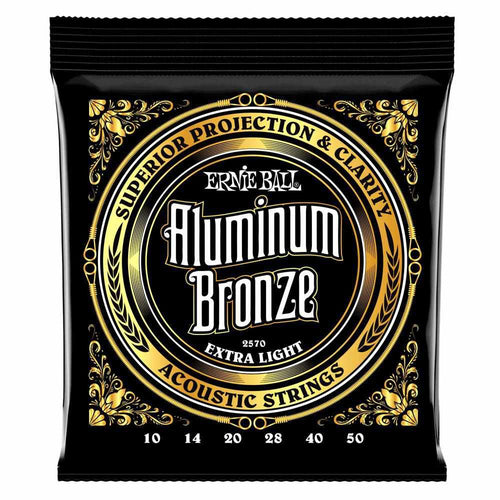 Ernie Ball Extra Light Aluminum Bronze Acoustic Guitar String, 10-50 Gauge